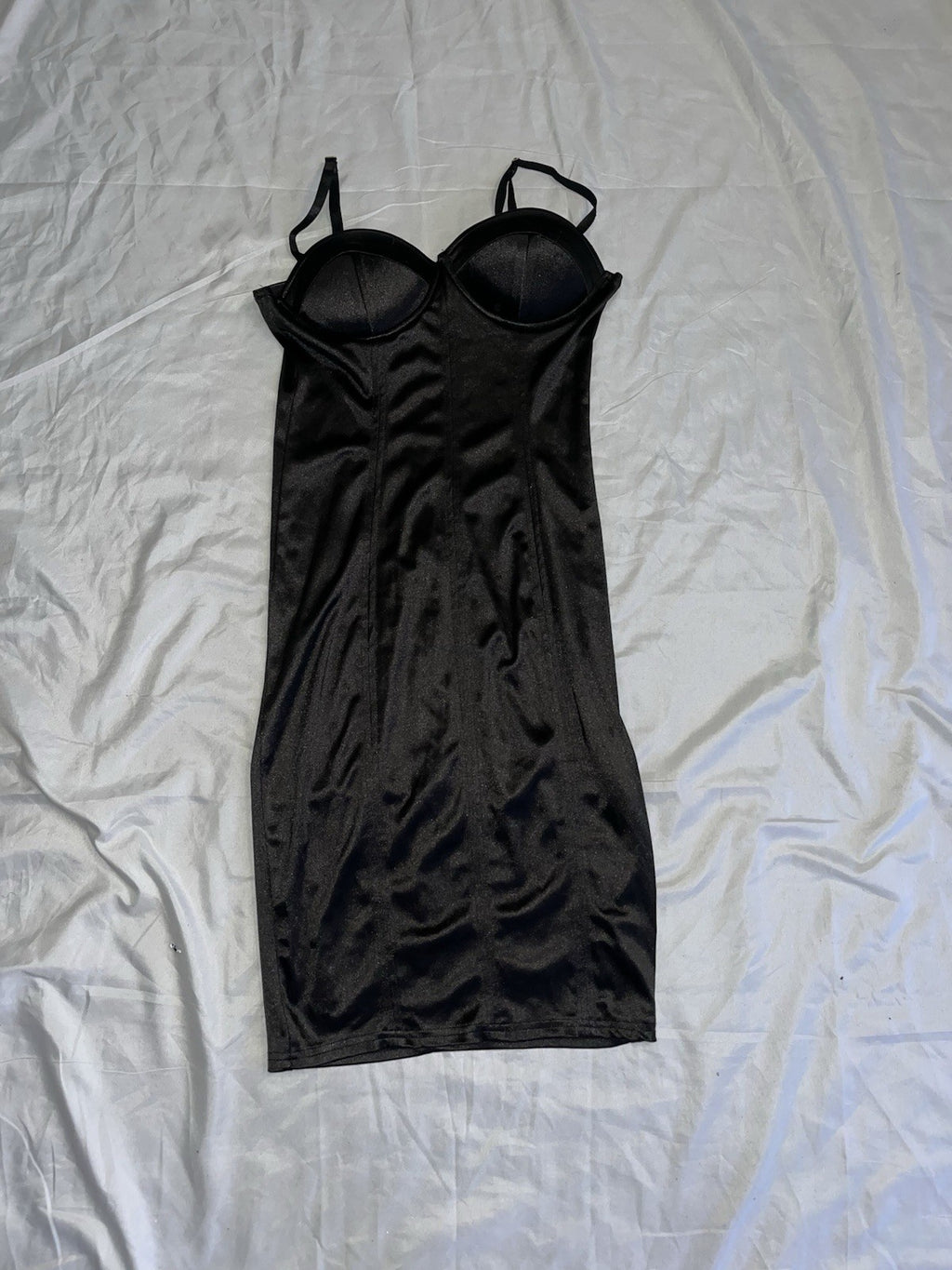 Black tank top satin dress womens zipper medium