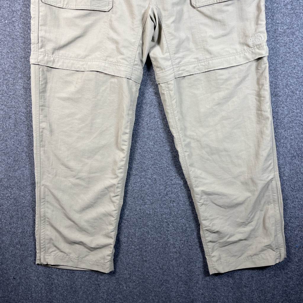 The North Face Tan Belted Nylon Convertible Hiking Cargo Pants/Short Men Size XL