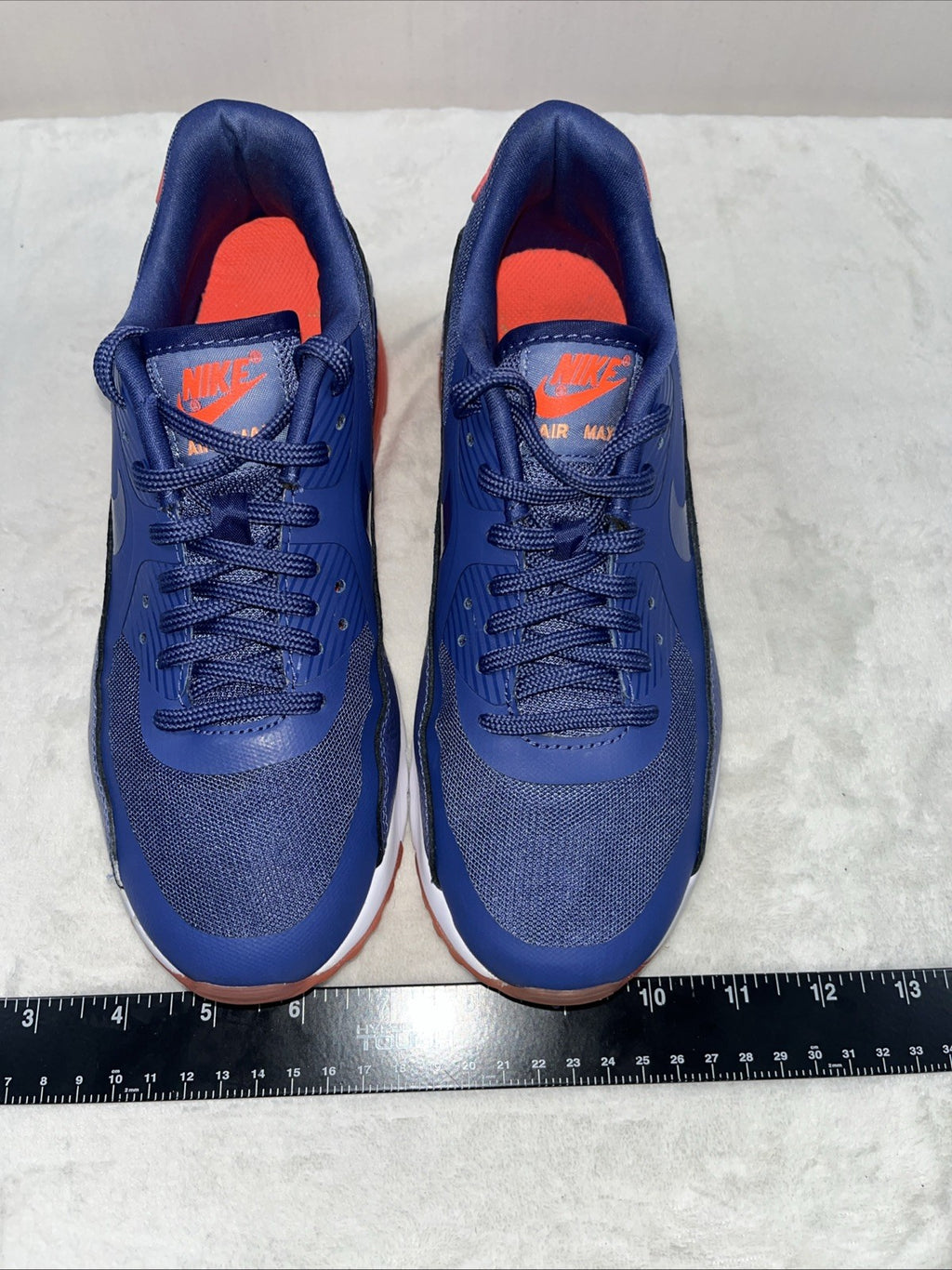 Nike Air Max 90 Essential Blue White Womens Athletic Shoe Size 7.5 Lace Up 