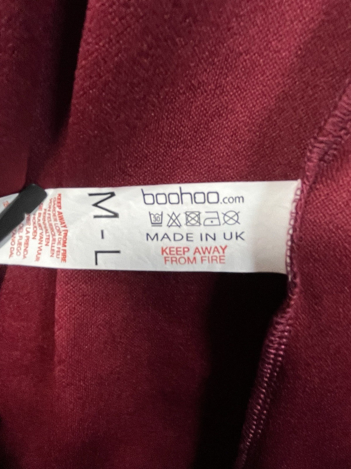 Boohoo Plus Waterfall Longline Cardigan in a dark red color M/L 