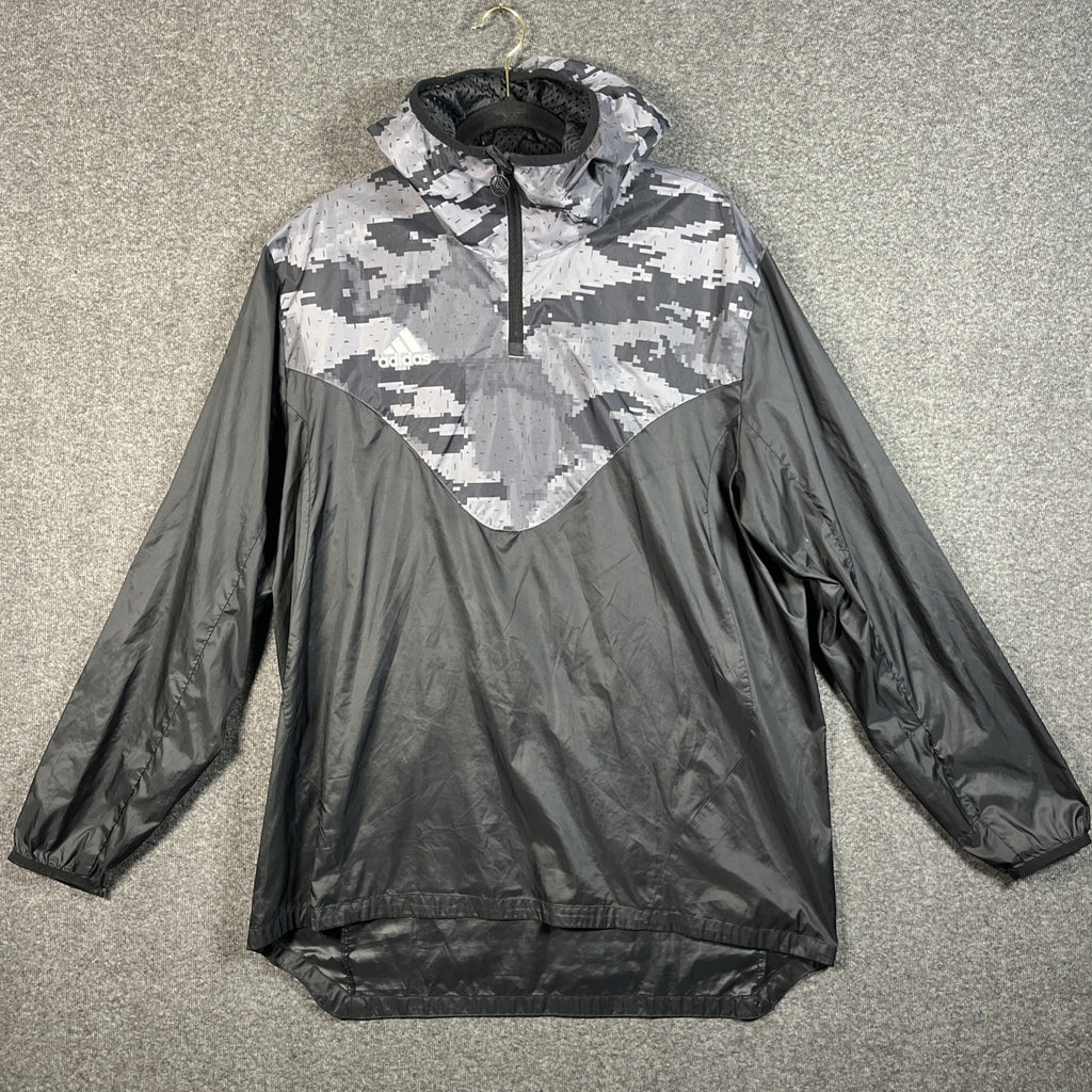 Adidas Soccer Tan ADV Windbreaker Camouflage Jacket 1/4 Zip Men’s XL Black 