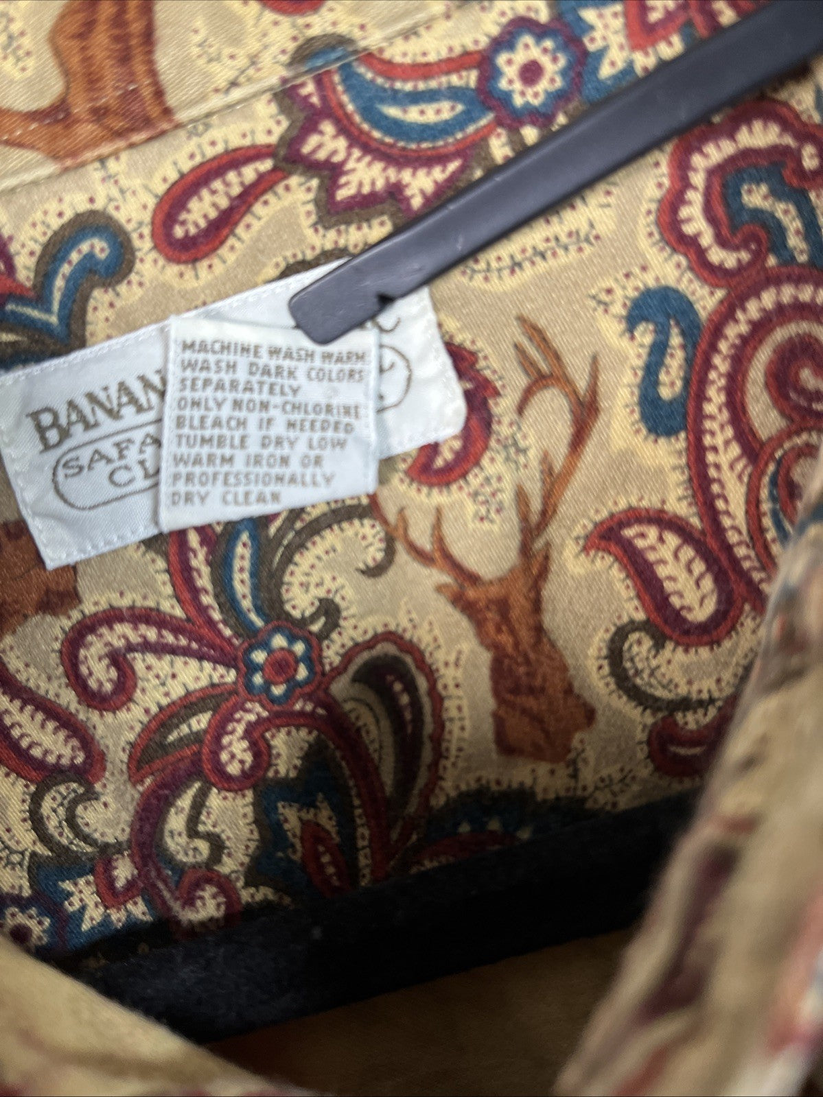vintage Banana Republic button-down shirt Paisley Animal Safari &Travel Co. L 