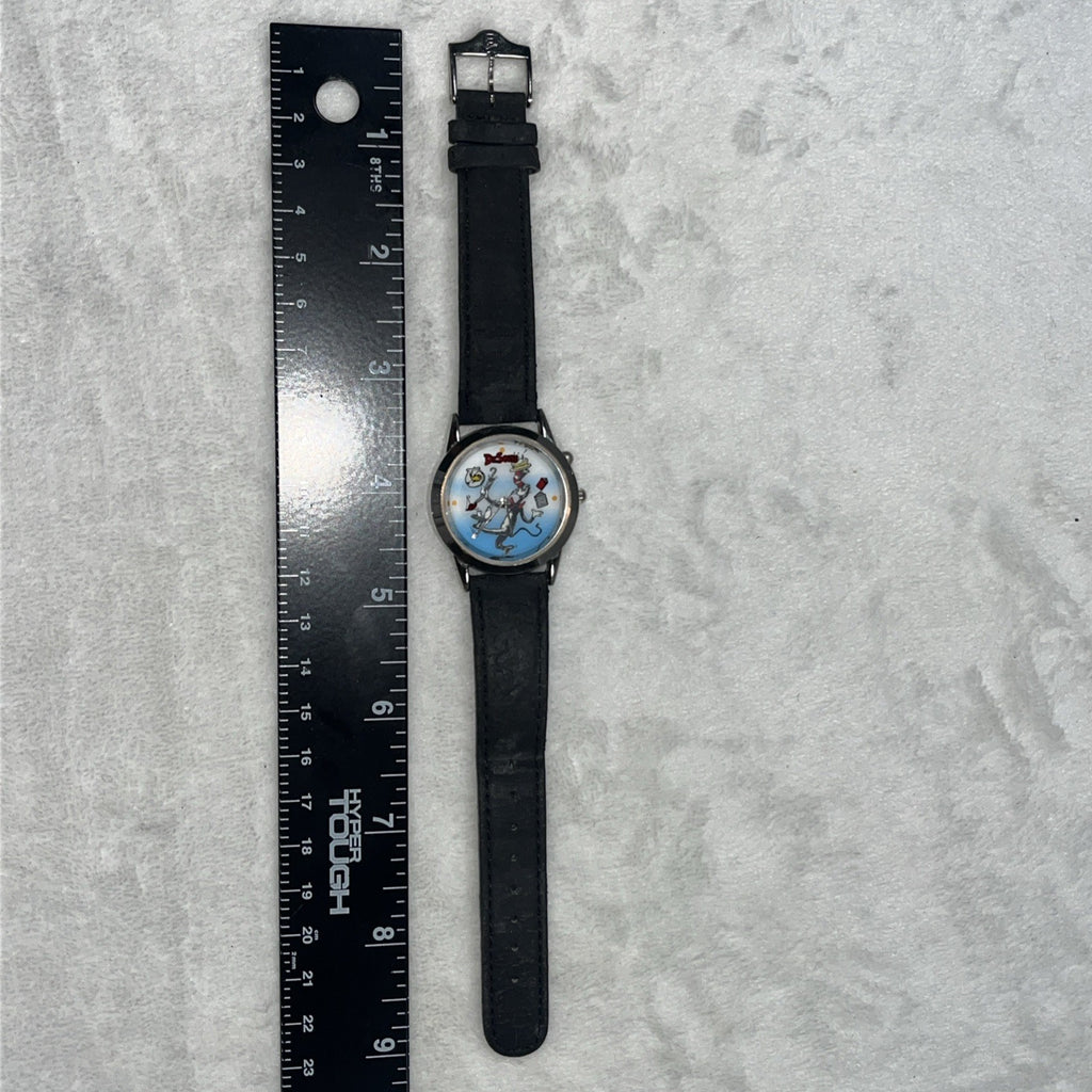 The Cat In The Hat Dr. Suess Watch Leather Stainless Steel 1997 Water Resistant 