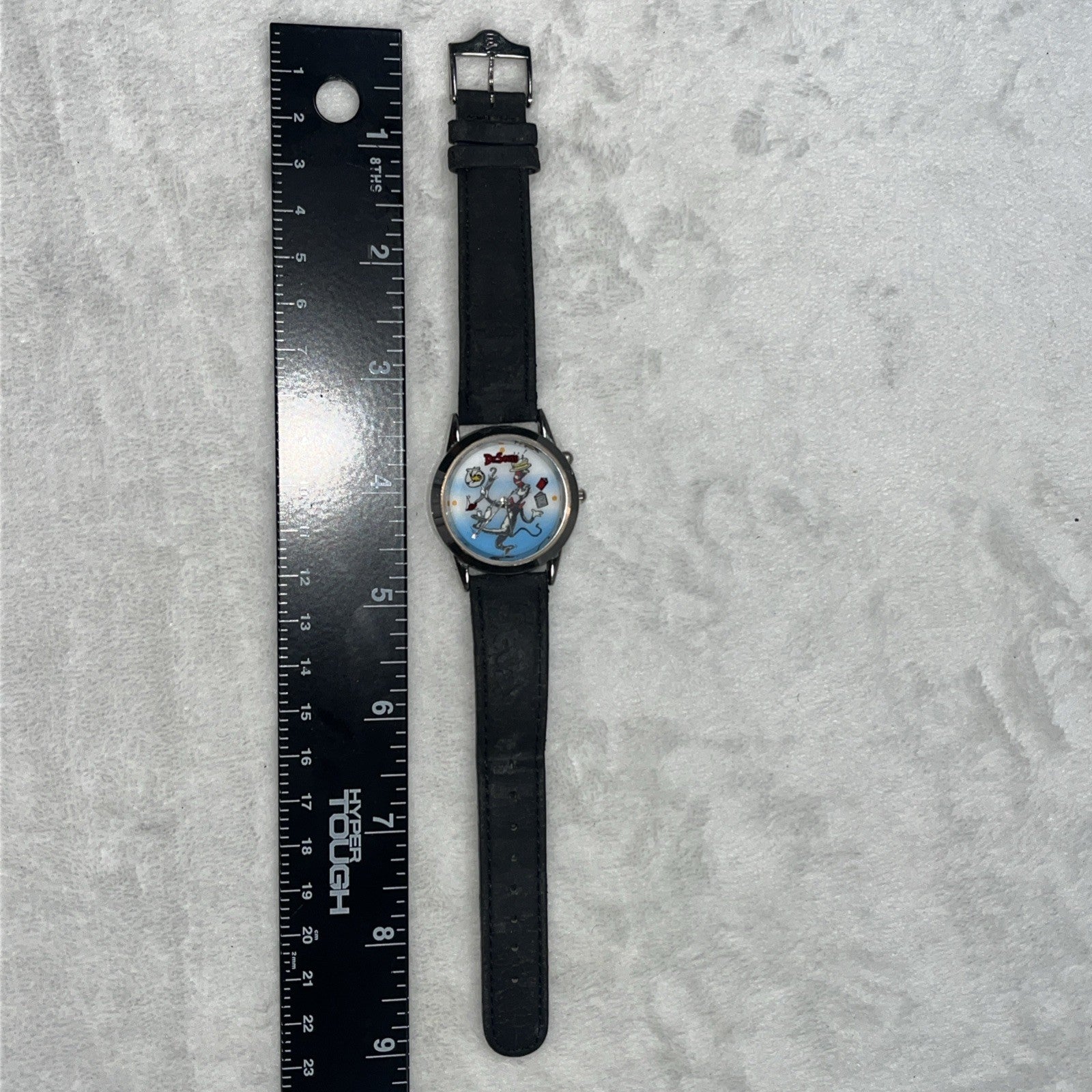 The Cat In The Hat Dr. Suess Watch Leather Stainless Steel 1997 Water Resistant 