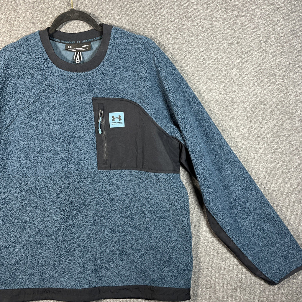 Under Armour Men's Mission Bounce Crew Sweatshirt Long Sleeve Fleece L Pullover 