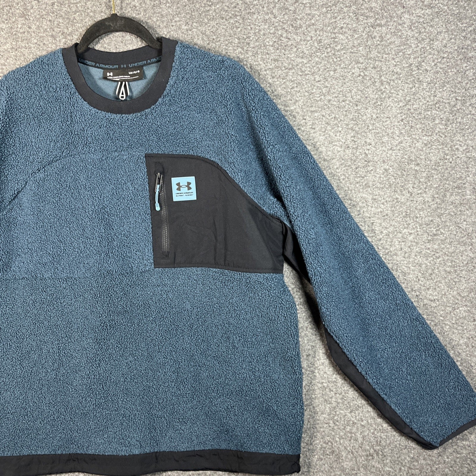Under Armour Men's Mission Bounce Crew Sweatshirt Long Sleeve Fleece L Pullover 