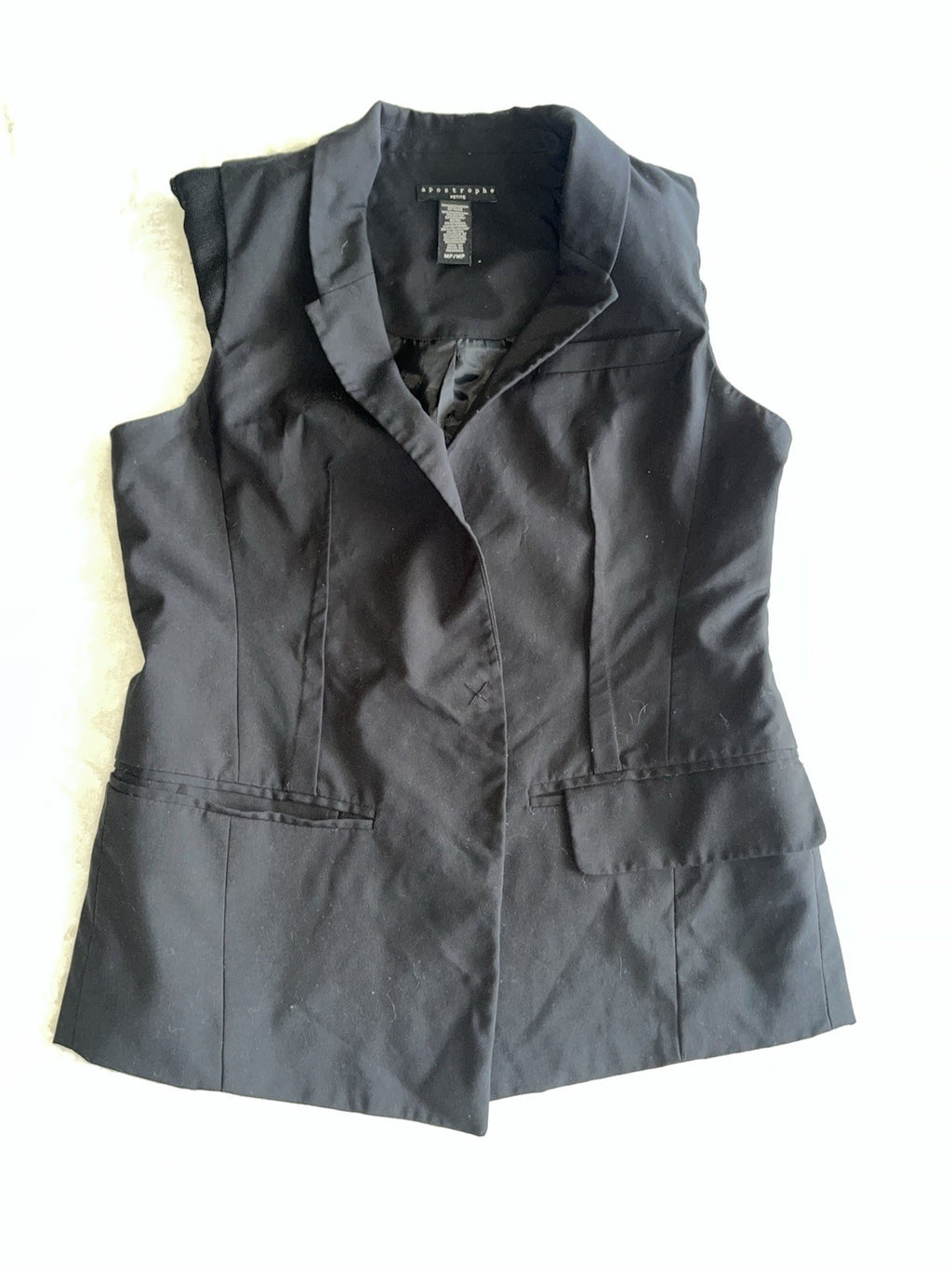 Apostrophe Vest Womens Petite Black Medium Petite Button Close 