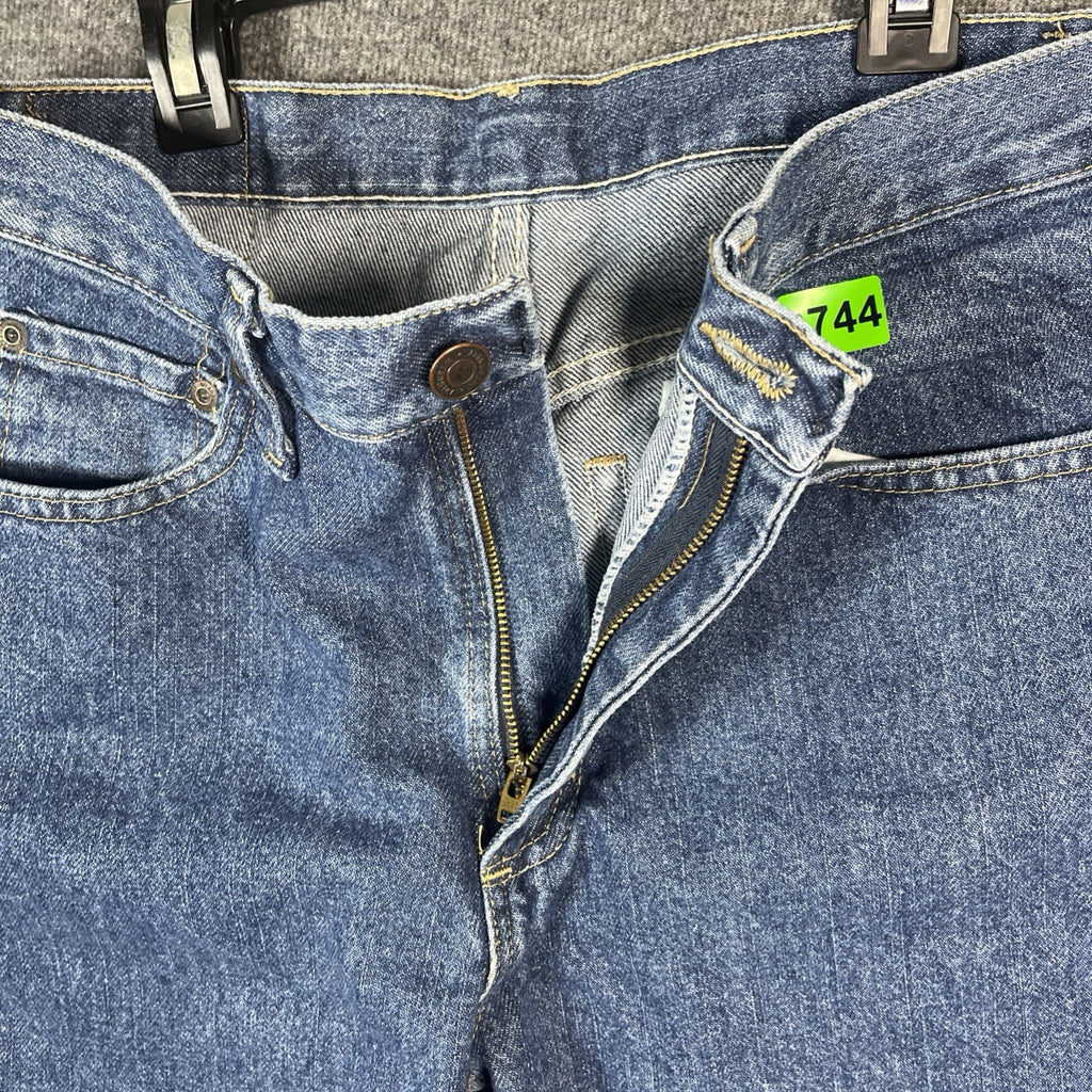 Wrangler premium denim men’s straight leg blue size 29×30 regular fit button zip