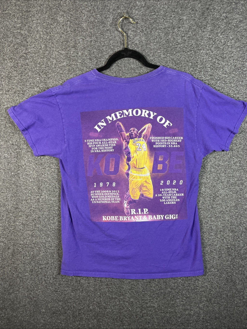 Kobe Bryant Gianna Bryant T Shirt Purple Men’s Medium Graphic Print 
