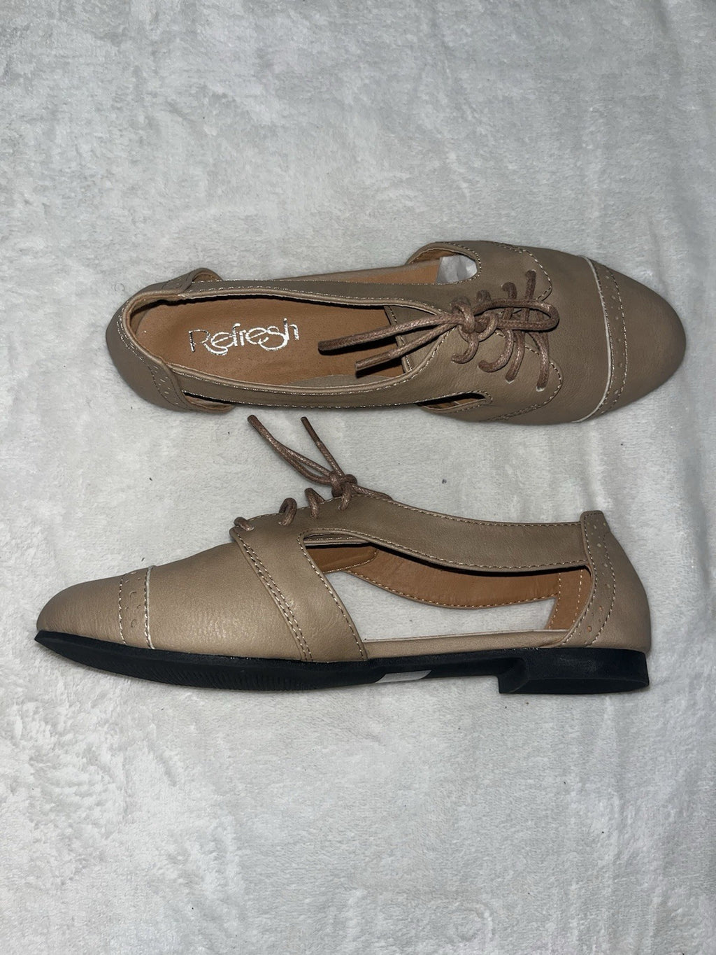 Refresh Women’s Taupe Shoes Flat Leather Marty 6.5 