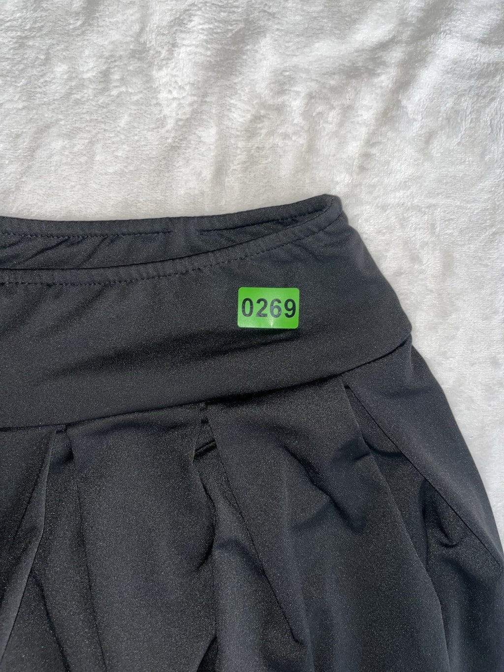 Black Ruffle Mini Skirt / Skort, Size Small