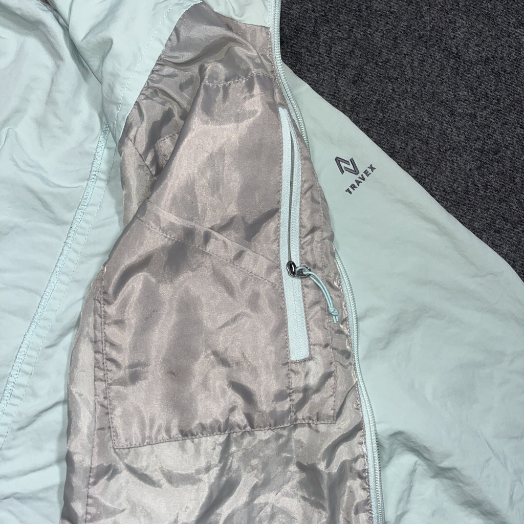 Eddie Bauer Travex Jacket Womens Seafoam Green  2XL Full Zip Windbreaker Coat