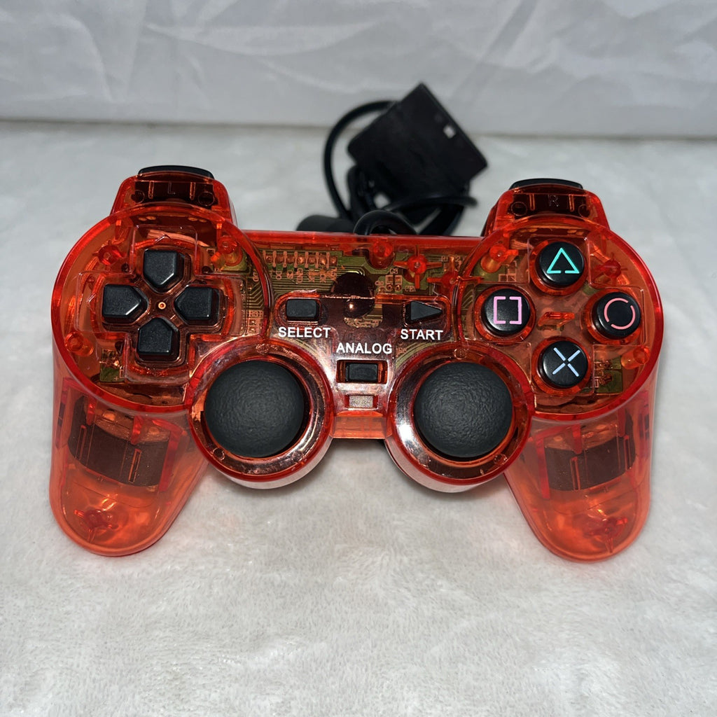 PS2 Controller Compatible with Sony Playstation 2 & Ps1 / Psone, Red Untested