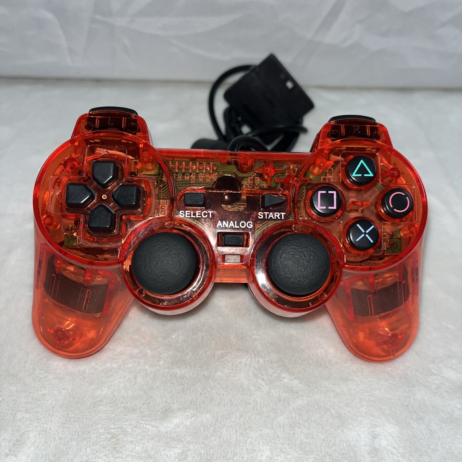 PS2 Controller Compatible with Sony Playstation 2 & Ps1 / Psone, Red Untested