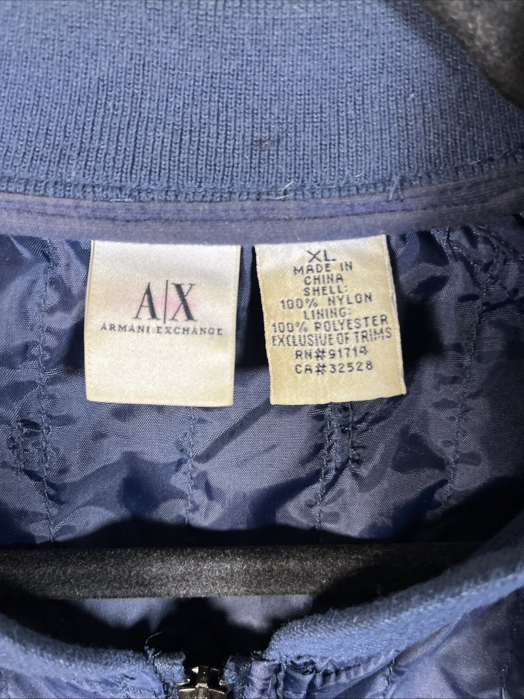 Armani exchange men’s bomber jacket Blue vintage Full zip extra large