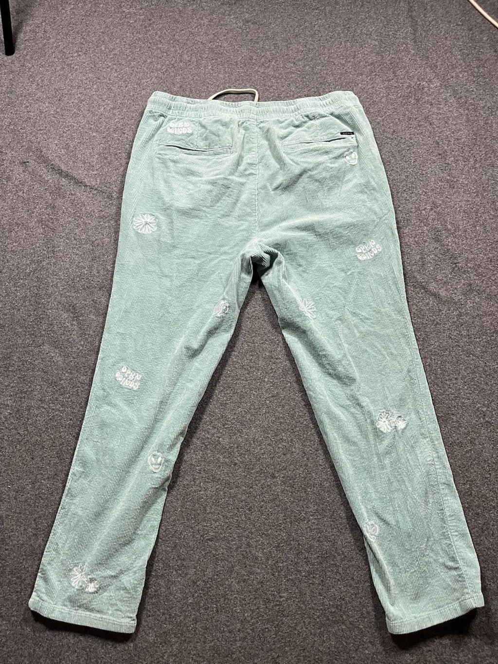 Pacsun Embroidered Corduroy Trouser Pants Green Large