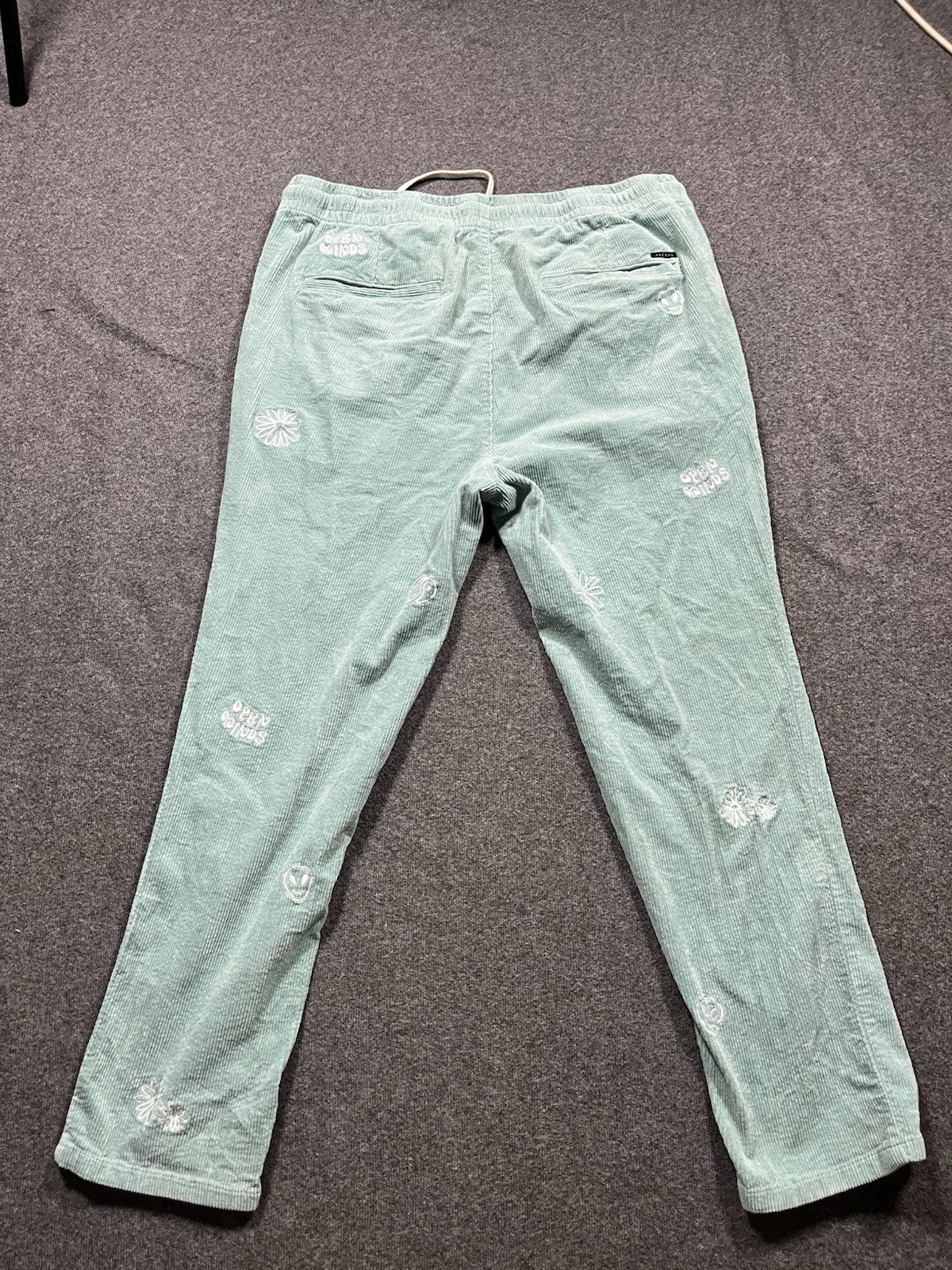Pacsun Embroidered Corduroy Trouser Pants Green Large
