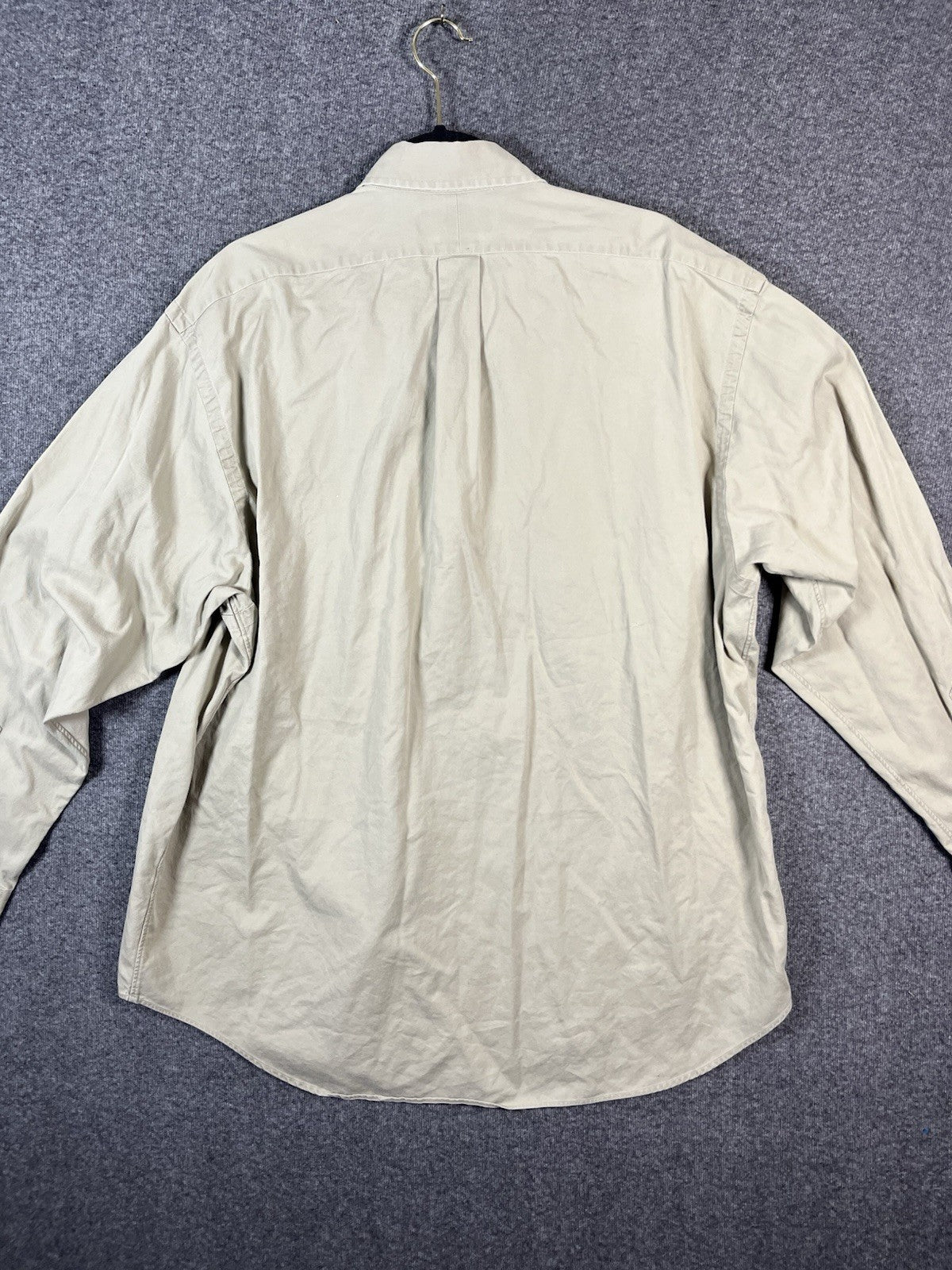 Polo Ralph Lauren Men's XL Big Shirt Beige Button-Down Long Sleeve 100% Cotton