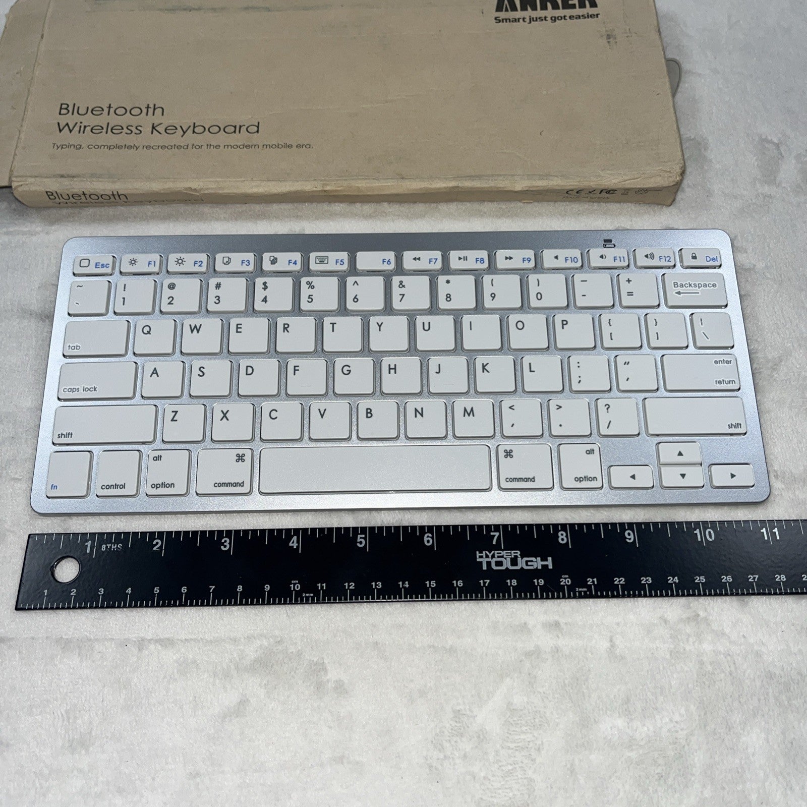 Bluetooth Wireless Keyboard Compatible With Mac Or Windows Silver QWERTY Battery