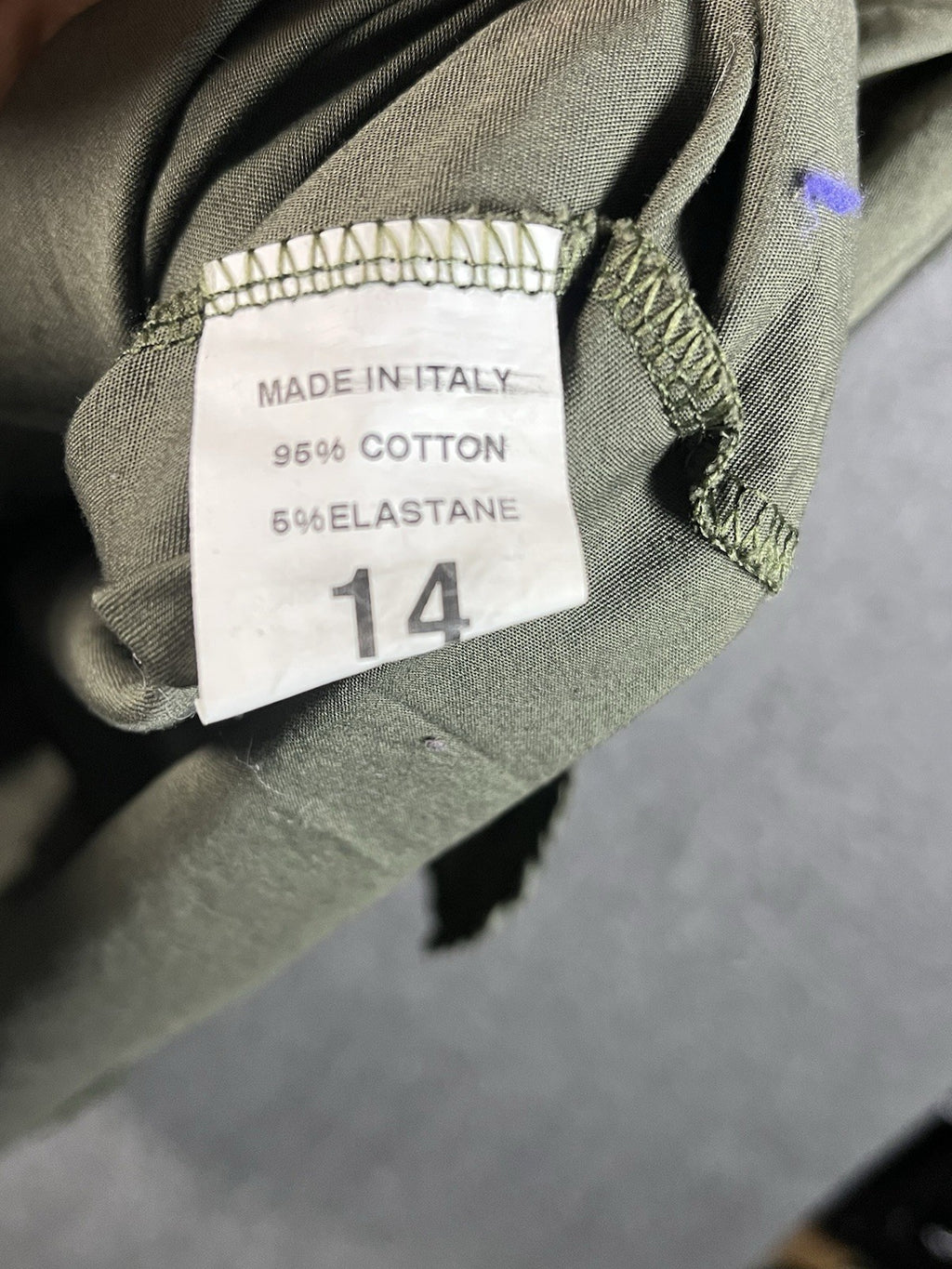 Boohoo cinched-waist shirt dress in olive green Women Size 14 