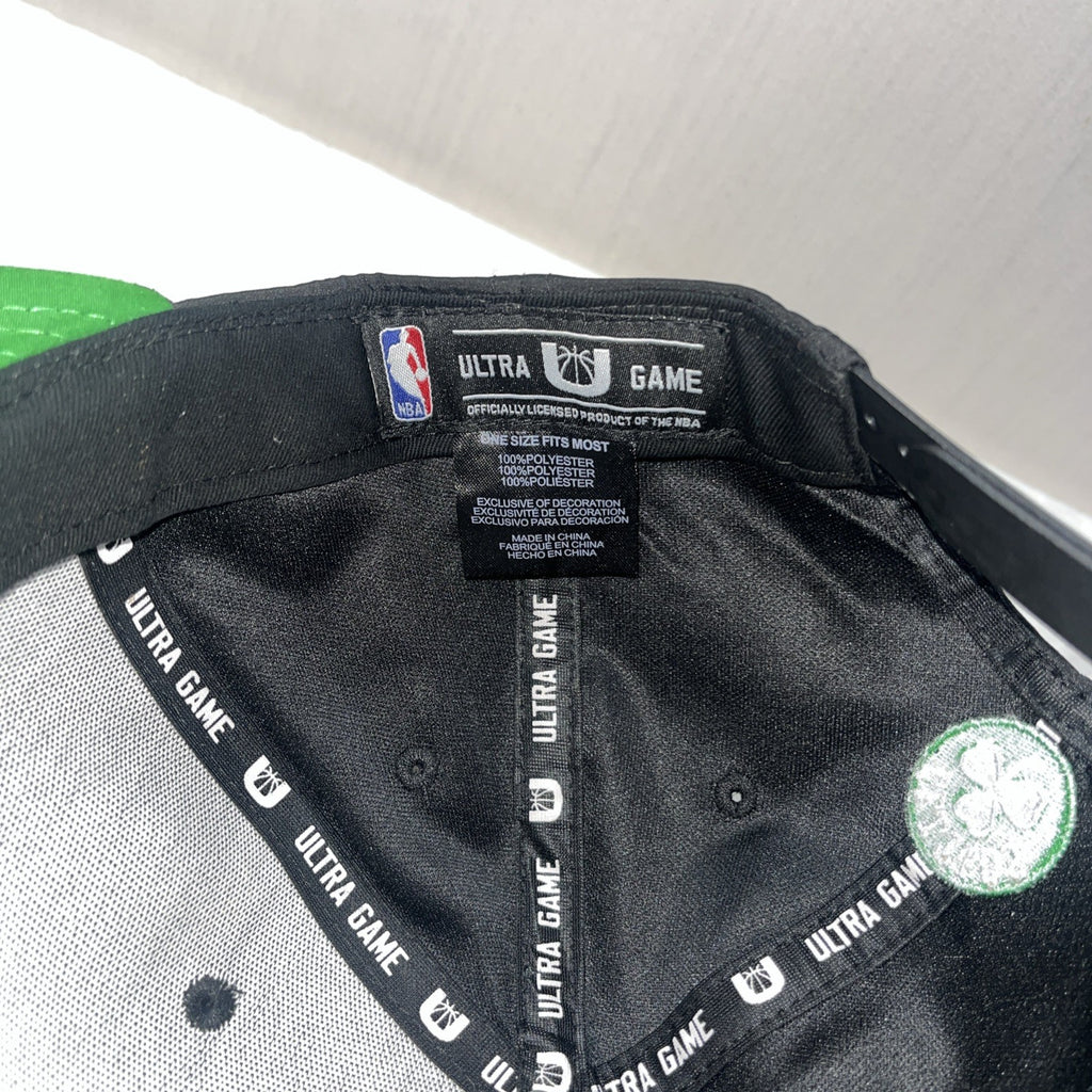 NEW Boston Celtics Ultra Game NBA One-Size Snapback Black Cap w/Green Logo