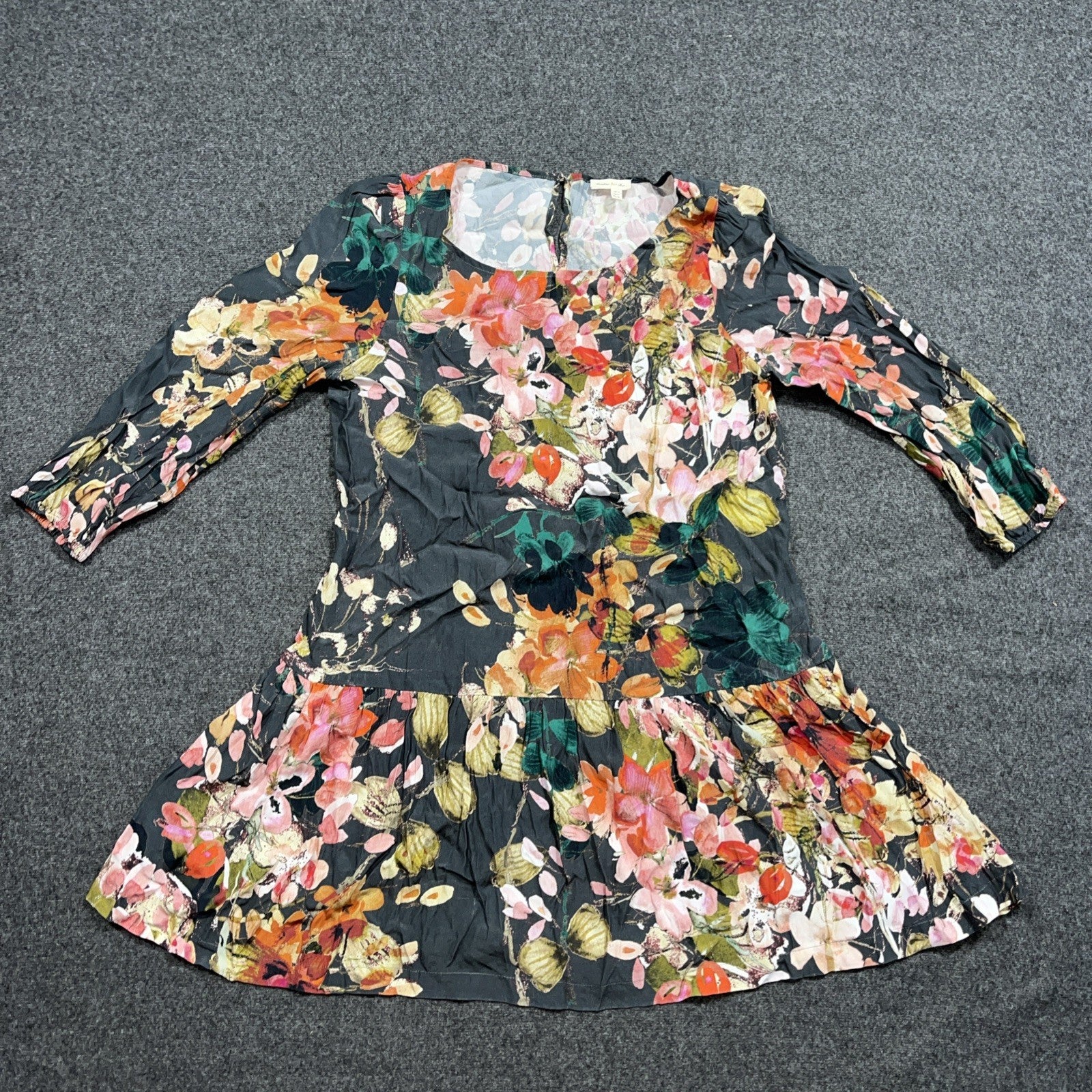 Anthropologie Meadow Rue Mini Dress SIZE 10 Women Short Drop Waist Cottage Fairy