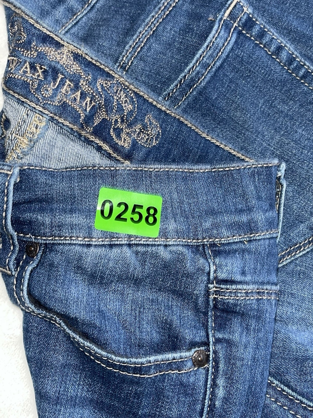 Wax Jeans Womens Denim Blue Ripped Knee Size 0 Pockets Button Zip