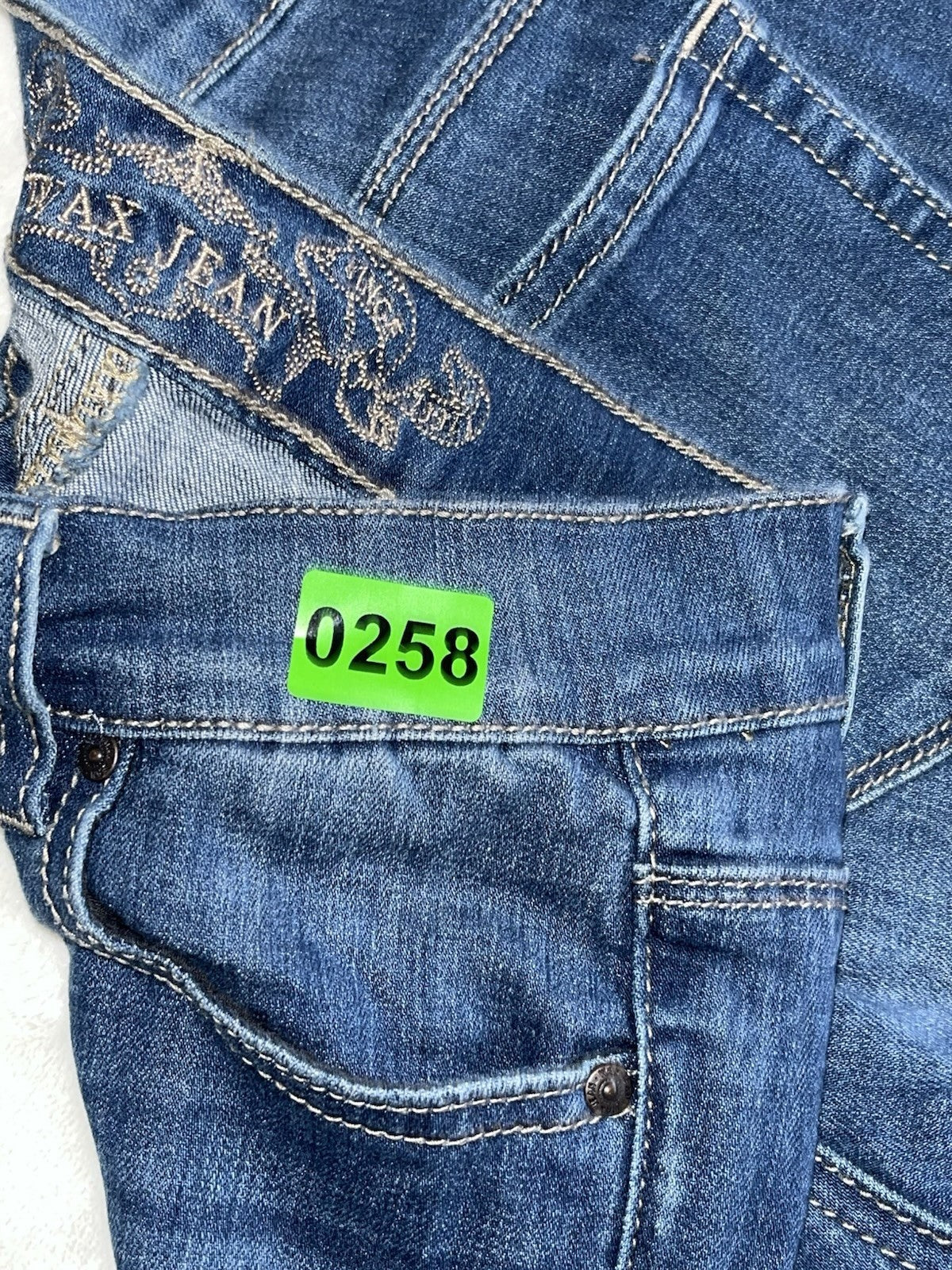 Wax Jeans Womens Denim Blue Ripped Knee Size 0 Pockets Button Zip
