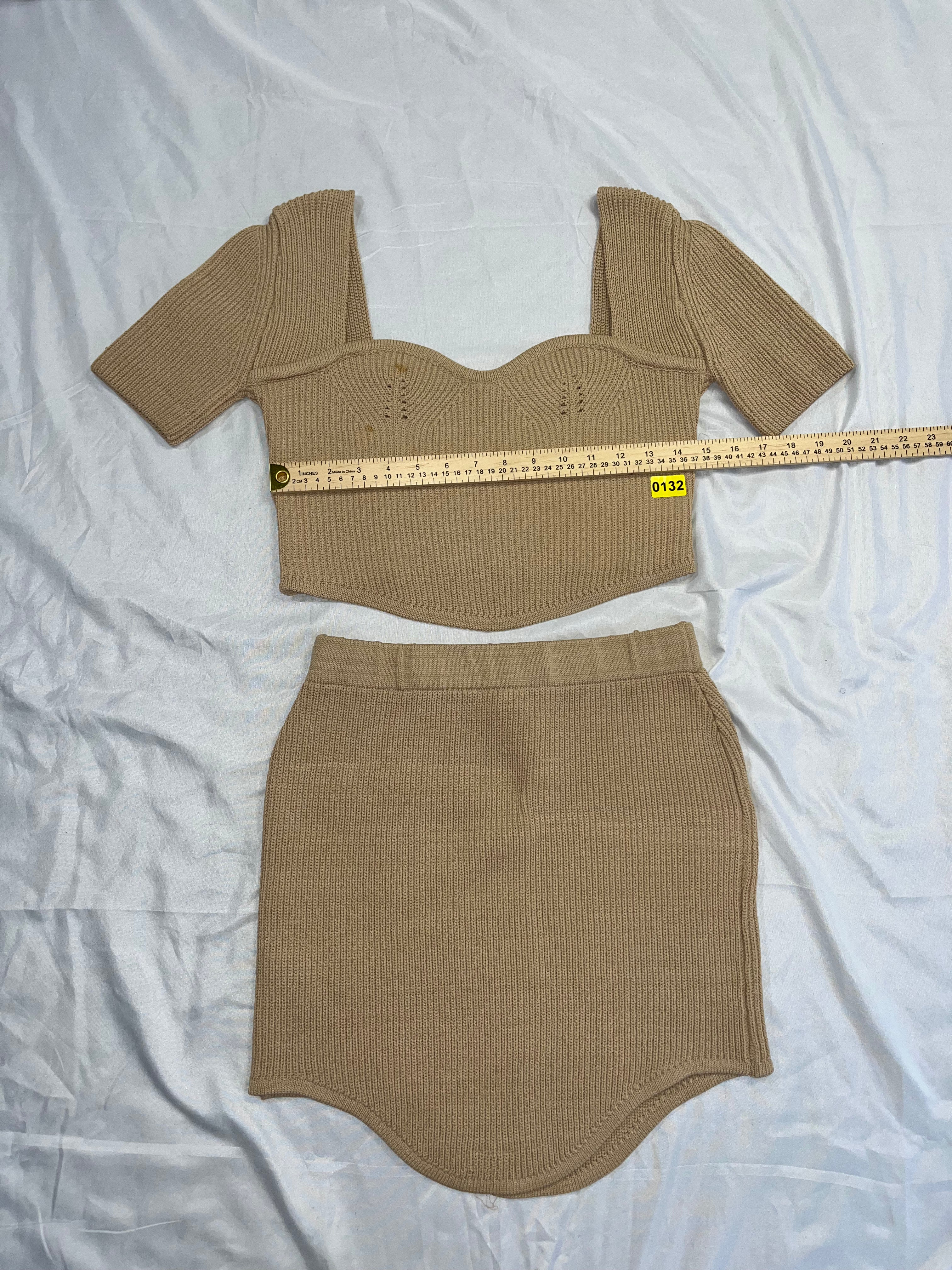 Shorty Tan Skirt Set
