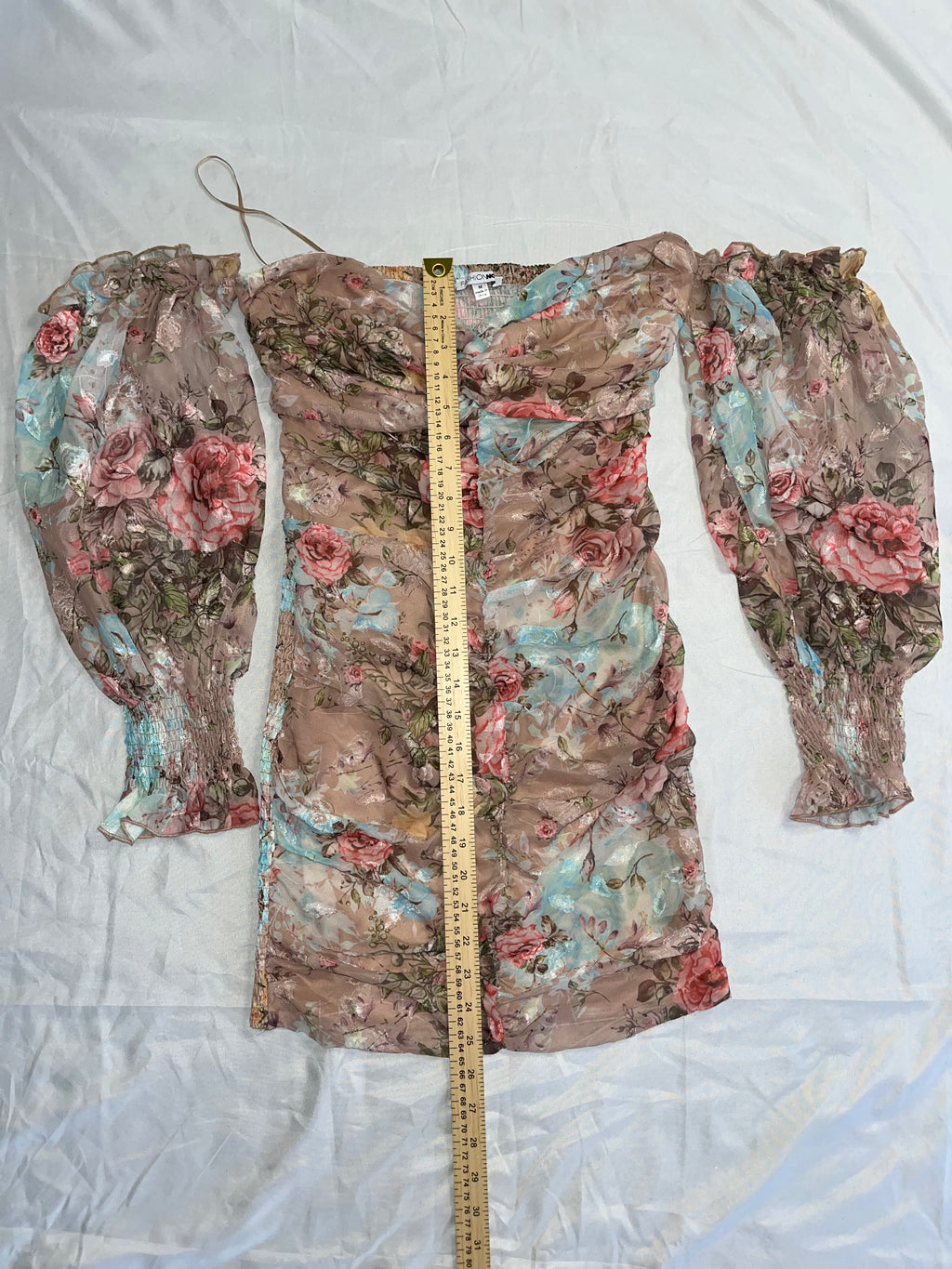 Floral Long Sleeve Tube Dress