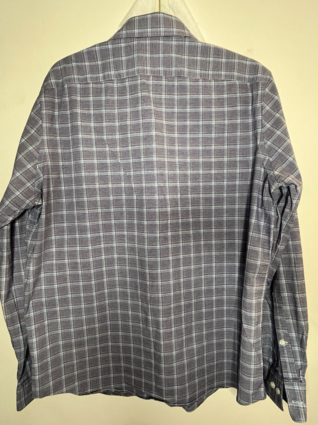 Michael Kors Blue Plaid Dress Shirt Size Large 